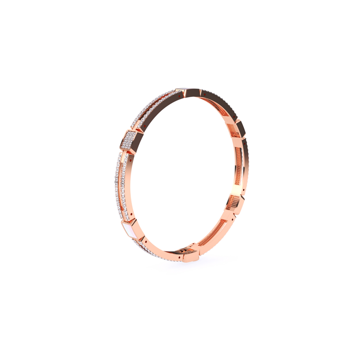 Trendy Two Row Lab Grown Diamond Bangle